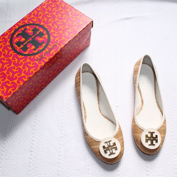 Tory Burch Shoes - Tory Burch Reva Raffia Straw Flats ONLY w Box Sz 7